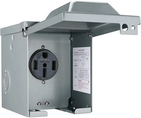 50 Amp 125/250 Volt RV Power Outlet Box Enclosed Lockable