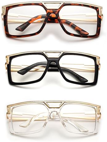 Newbee Fashion Rox Thick Frame Retro Clear Lens Glasses