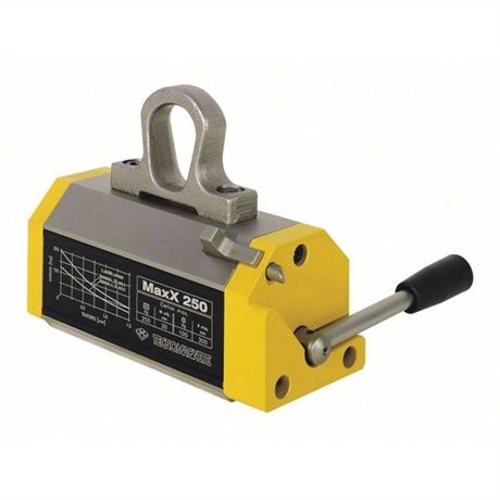 Lifting Magnet: MaxX, 550 lb Flat Capacity, 220 lb Round Capacity, 7 1/2" x 3"