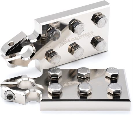 Pair 6 Spot SAE Top Post Flat Battery Terminal Distribution Blocks