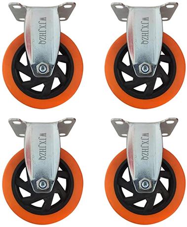 WJXJHZQ 5 Inches Heavy Duty Polyurethane Caster Wheelsw/ 360 Degree for Set of4