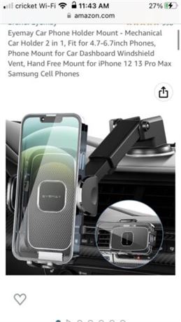 Eyemay 2-in-1 Mechanical Car Holder