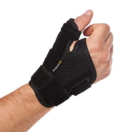BraceUP Thumb Splint Brace Right Left Hand (Black)