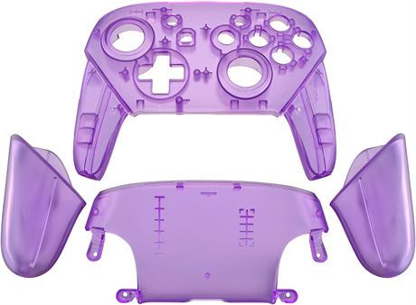 eXtremeRate Clear Atomic Puple Faceplate Backplate for Nintendo Switch Pro