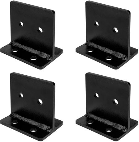 4 Pcs Black Concealed Post Base for 4x4 Pos-5mm Thickness