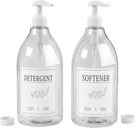 Laundry Detergent Dispenser Bottle with Pump (67oz)