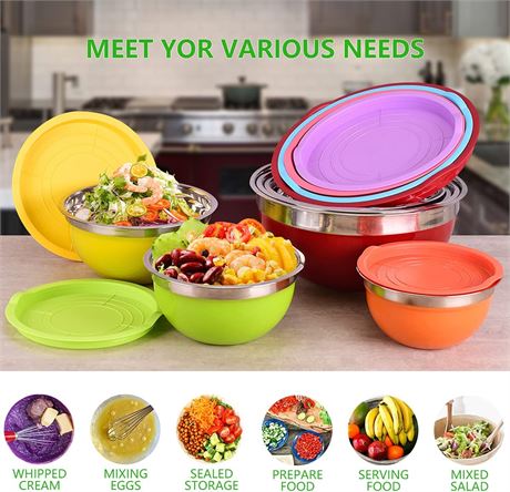 Mixing Bowls with Lids for Kitchen