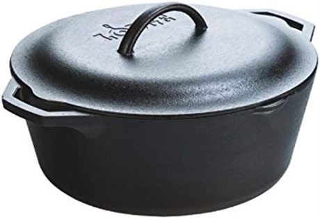 Lodge Cast Iron Serving Pot Dutch Oven Pre-Seasoned, 7-Quart