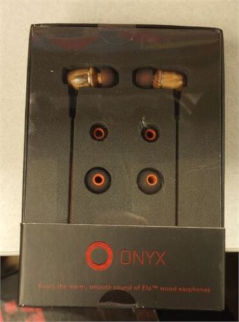 Onyx Elo Genuine Wood Earphones, Zebra Wood Orange