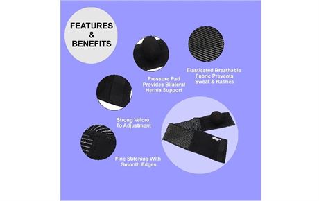 Wonder Care- Umbilical Hernia Support Belt Hernias Black (XL)