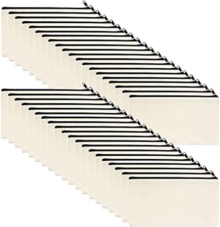 AJoyMetU 40 Pcs Blank Canvas Pouch with Zipper for Crafts (8.3" x 5.1"