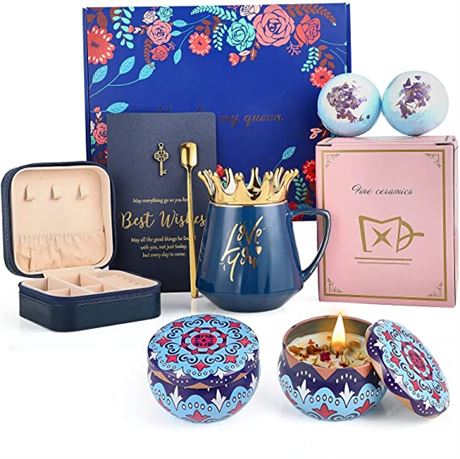 Tumbler & Relaxing Spa Bath Set Gift Basket for Her