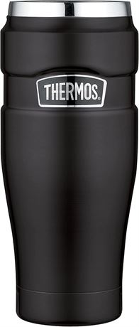 THERMOS Stainless Travel Tumbler, 16 Oz, Matte Black
