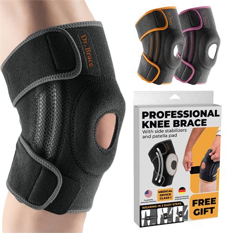 DR. BRACE ELITE Knee Brace with Side Stabilizers & Patella Gel Pads