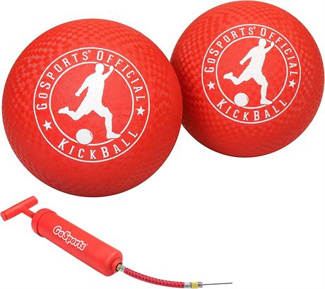 GoSports Official Kickball with Pump (2 Pack), 10 Inch