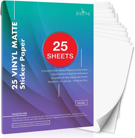 Premium Printable Vinyl Sticker Paper for Your Inkjet and Laser Printer