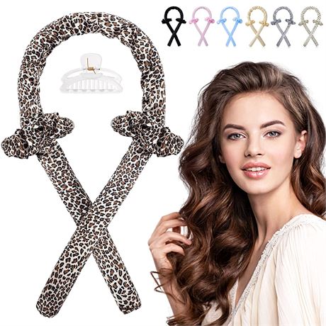 Heatless Curling Rod Headband - Leopard