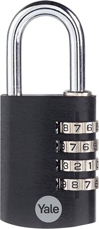 Yale 4 Digit Combination Lock Outdoor Waterproof Padlock (Black)
