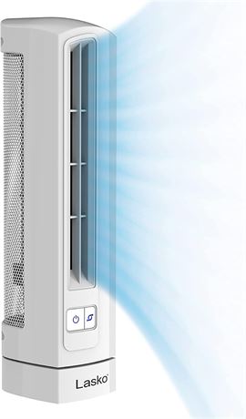 Lasko T14100 Air Stick Ultra Slim Oscillating Fan Tabletop Tower, White