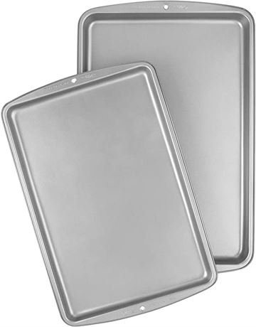 Wilton Recipe Right Non-stick Cookie Sheet Set, 2-Pcs, Medium & Large Siz