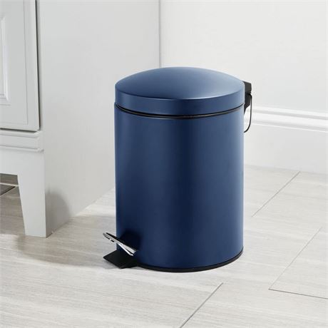 MDesign 1.3 Gallon Small Round Metal Waste Basket - Rose Gold