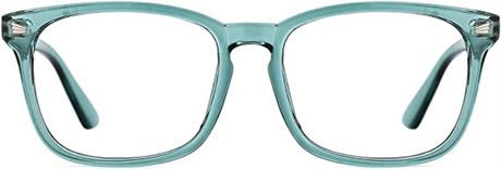 TIJN Blue Light Glasses 2 Pack Square Lightweight Black and Seagreen