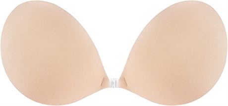 Niidor Strapless Bra Self Sticky Bra, Size D, Nude