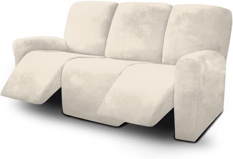 ULTICOR 8-Pieces Recliner Sofa Cover - Ivory