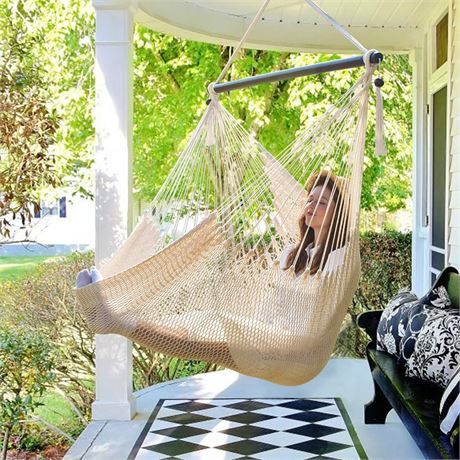 Bathonly Large Hammock Chair with Spreader Bar