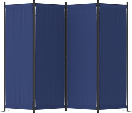 Morngardo 4-Panel Room Divider, Blue