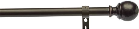 Amazon Basics 1-Inch Curtain Rod with Round Finials 72 to 144 Inch Dark Bronze
