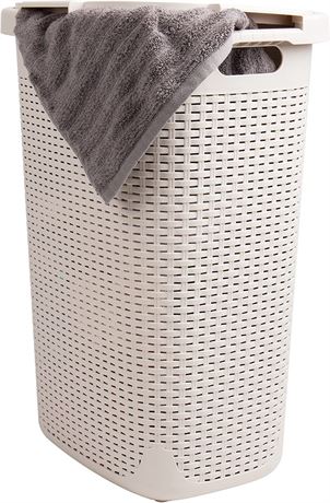 Mind Reader Basket Laundry Hamper with Cutout Handles - Ivory