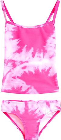 Kanu Surf Girls' Beach Girl 2pc UPF 50+ Banded Tankini - Pink - Size 12