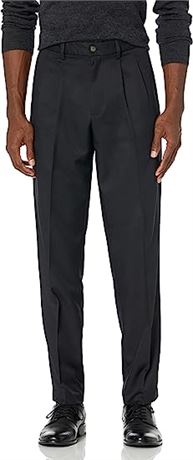 Amazon Essentials Men's Classic-Fit Expandable-Waist Pleated Dress Pant, 42x34