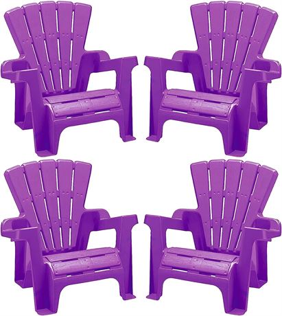 American Plastic Toys (Pack of 4) Kids Stackable Plastic Chairs, Purple