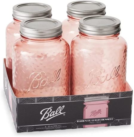 Ball Collection Elite Mason Jars, Amber, 32oz, 4 Pack