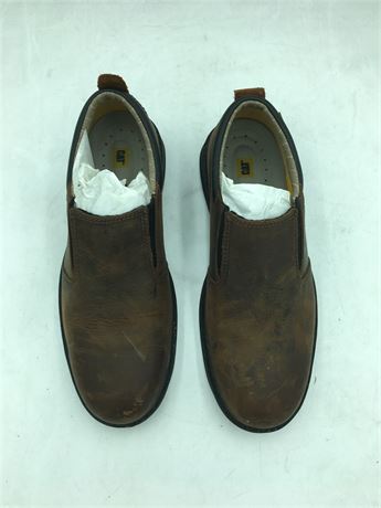 Cat: Freedom Pull on Steel Toe Construction Boot-Men -Dark Brown - Size 9.5