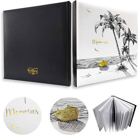 Holoary Natural Beach Book Cover Photo Album 4x6