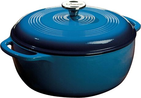 Lodge 6 Quart Enameled Cast Iron Dutch Oven with Lid