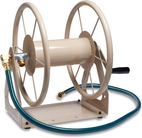 Liberty Garden Steel Garden Wall/Floor Mount Hose Reel