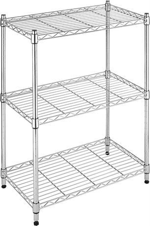 Whitmor Supreme Small 3 Tier Shelving Adjustable Chrome