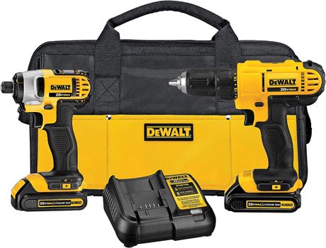 DEWALT 20V MAX Cordless Drill & Impact Driver Combo Kit (DCK240C2)