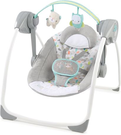 Ingenuity Comfort 2 Go Compact Portable 6-Speed Cushioned Baby Swing with Music