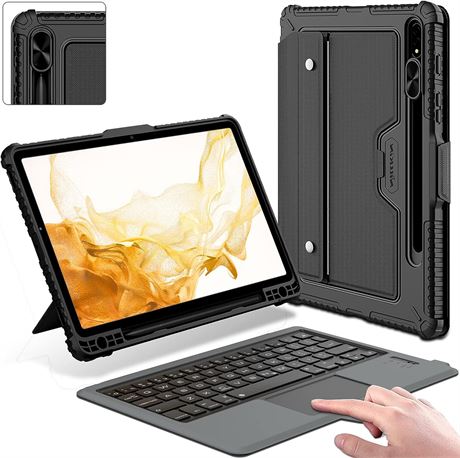 Nikkikin Bumper Combo Keyboard Case, Samsung Tab S8+, S8+5G, S7