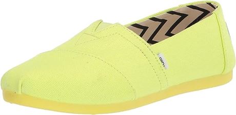 TOMS Women's, Alpargata Recycled Slip-On - Neon Yellow - Size 7