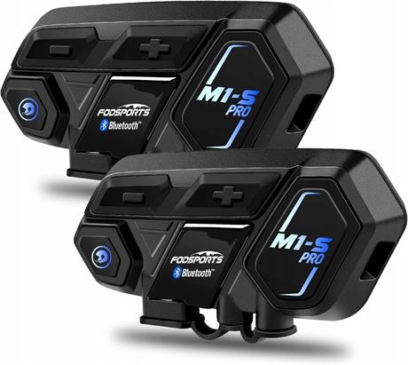 FODSPORTS Motorcycle Bluetooth Intercom with Music Sharing
