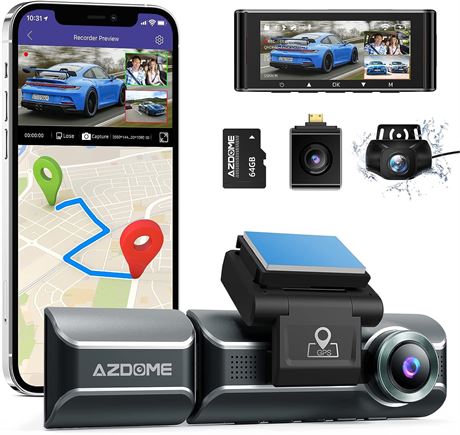 AZDONE M550 3 Channgel Dash Cam