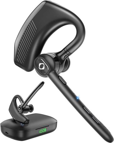 Bluetooth Headset Wireless Earpiece Noise Cancelling Microphone