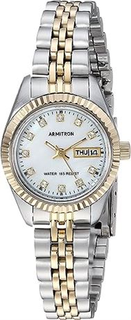 Armitron Women's 75/2475MOP Genuine Crystal Accented Two-Tone Bracelet Watch