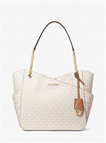 Michael Kors Jet Set Large Logo Shoulder Bag, Vanilla